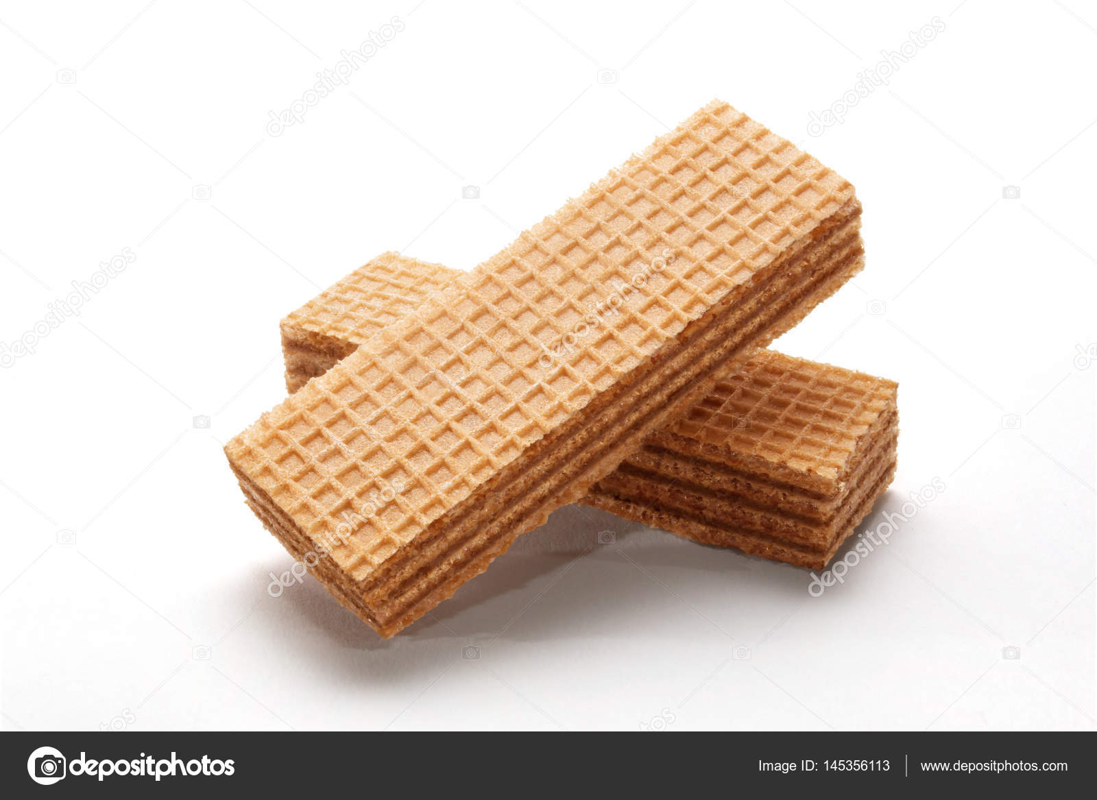 Wafer biscuit chocolate isolated on white background Stock Photo by