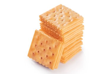 Beyaz arka planda izole edilmiş lezzetli bisküviler.