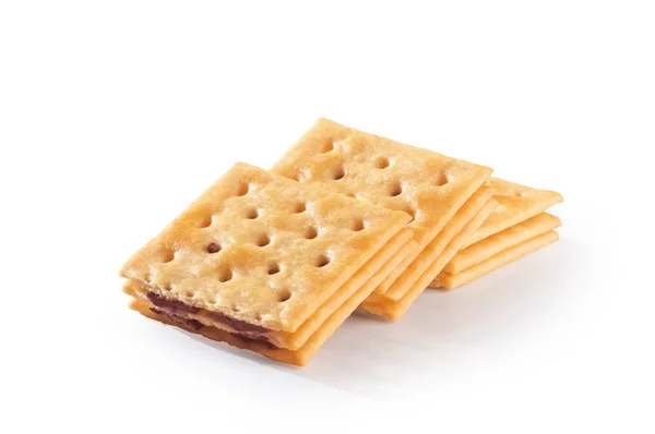 Biscoitos saborosos isolados em fundo branco. — Fotografia de Stock