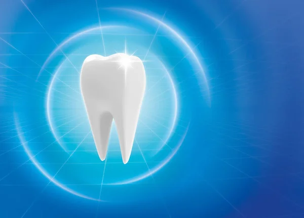 3D rendering tooth on blue background.