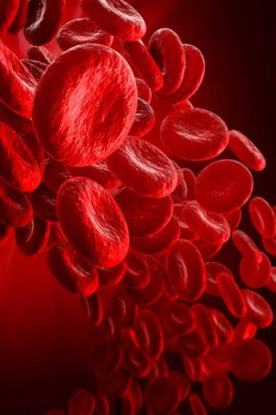 red blood cells 3d rendering clipart