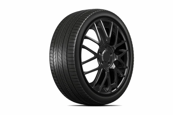 3Dレンダリング白い背景に隔離された車のタイヤ — ストック写真