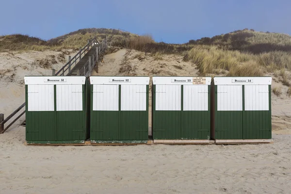 Zoutelande Close Beach Cabins Niedawno Utworzone Zimie Zeeland Holandia 2019 — Zdjęcie stockowe