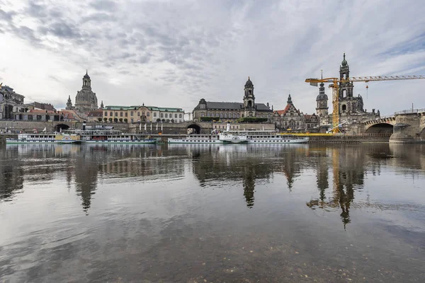 Dresde Vista Los Históricos Barcos Vapor Iglesia Nuestra Señora Iglesia —  Fotos de Stock