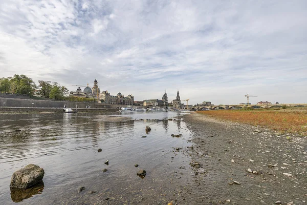 Dresden View River Elbe Church Our Lady Church Trinity Augustus — Φωτογραφία Αρχείου