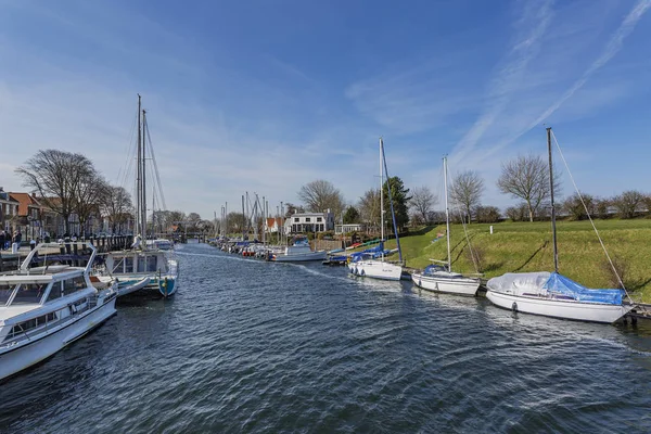 Veere Vista Marina Con Veleros Remolcados Zelanda Países Bajos 2018 — Foto de Stock