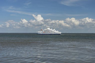 Sylt - Syltexpress 'e bakın, Danimarka' nın Havneby limanına toplu taşıma gemisi ve Almanya 'nın kuzeyinde Schleswig-Holstein eyâletinde Alman Listesi, 09.06.2019