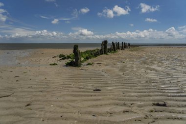 Sylt - Wadden Denizi 'ndeki Wadden / Almanya' daki eski dalgakırana bak