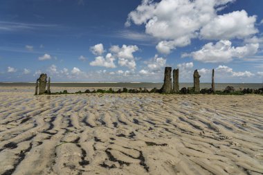 Sylt - Wadden Denizi 'ndeki Wadden / Almanya' daki eski dalgakırana bak