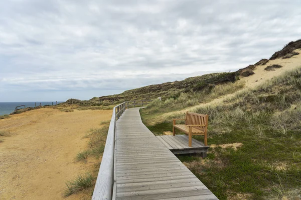 Sylt View Boardwalk Grass Sand Dunes Kampen Cliff Germany — стокове фото