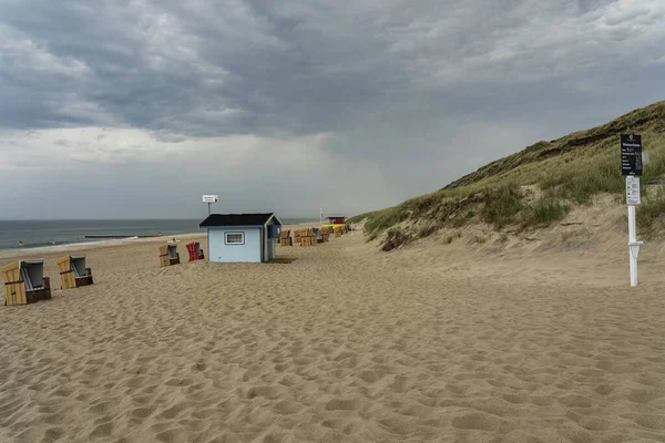 Sylt View Beach Grass Dunes Beach Wenningstedt Schleswig Holstein Germany — стокове фото