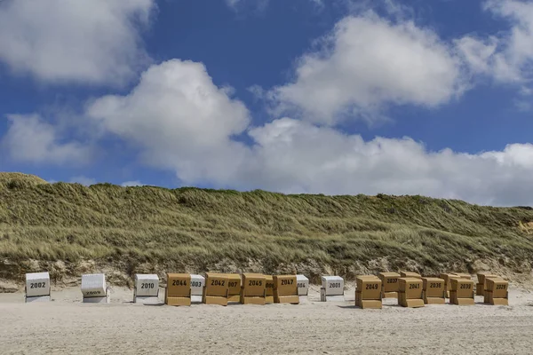 Sylt View Beach Chairs Wenningstedt Schleswig Holstein Germany 2015 — Stock Photo, Image