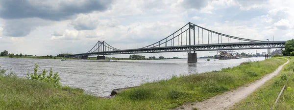 Krefeld Panorama River Rhine Bridge View Krefeld Harbour Βόρεια Ρηνανία — Φωτογραφία Αρχείου