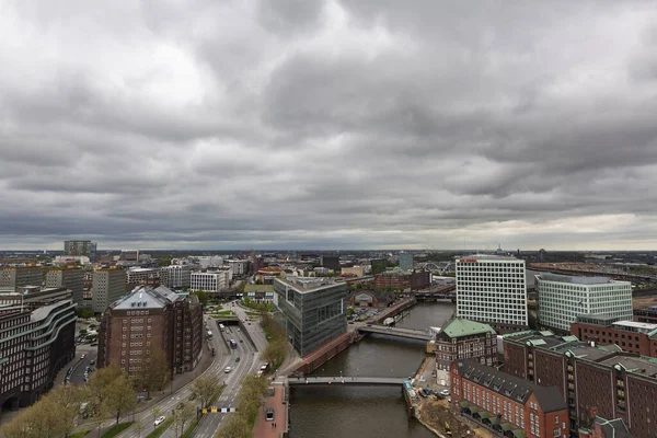 Hamburgo Panorama Com Vista Para Telhado Hamburgo Alemanha 2018 — Fotografia de Stock