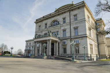 Essen - Öğleden sonra Villa Huegel 'in Cephesi, Kuzey Ren Vestfalyası, Almanya, Essen, 23.02.2019