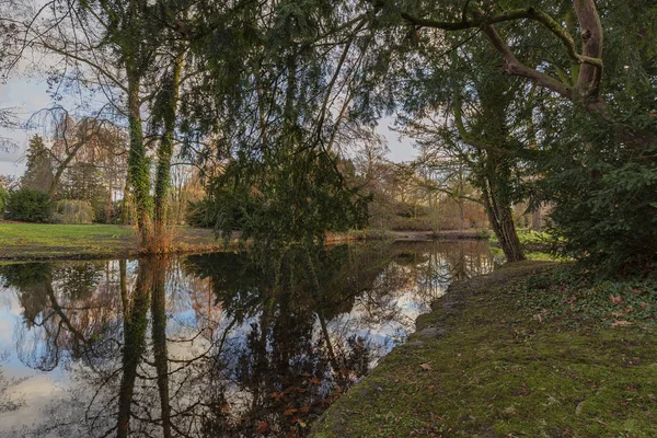 Willich Blick Auf Wasserschloss Neersen Herbststimmung Nordrhein Westfalen Willich 2018 — Stockfoto