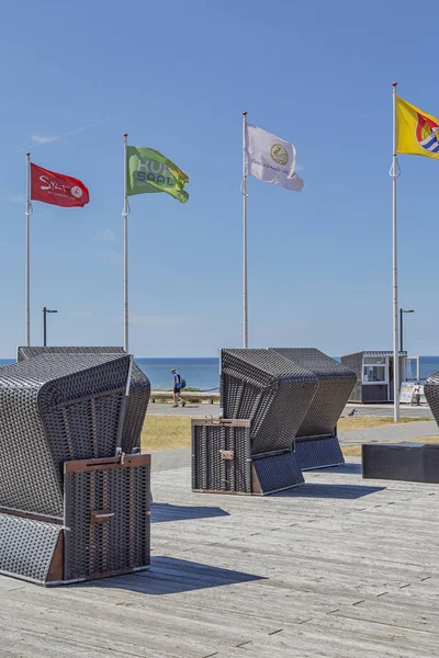 Sylt Beach Chairs Wenningstedt Beach Promenade Schleswig Holstein Γερμανία Sylt — Φωτογραφία Αρχείου