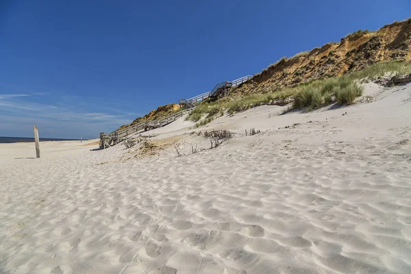 Vista Sulla Spiaggia Kampen Con Scale Accedere Lungomare Attraverso Dune — Foto Stock