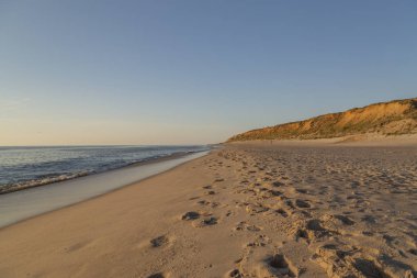 View to Red Cliff at Sylt-Kampen Beach at Sunset/ Germany