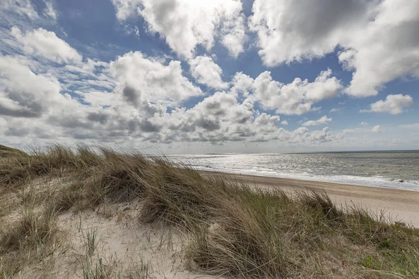 Vista Abandonada Playa Sylt Wenningstedt Con Impresionante Cielo Alemania — Foto de Stock