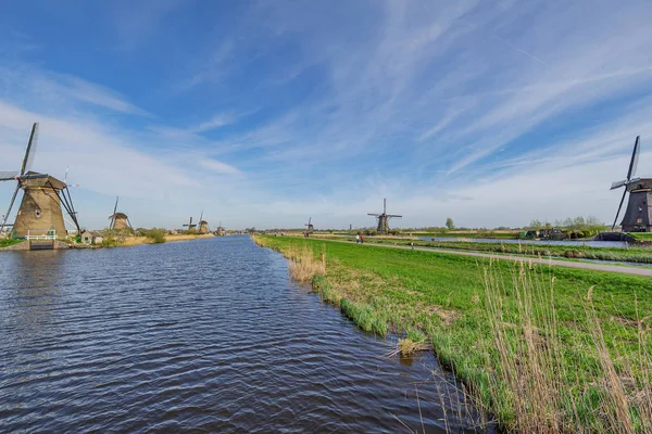 Kinderdijk Kanal Güney Hollanda Hollanda Kinderdijk 2018 — Stok fotoğraf