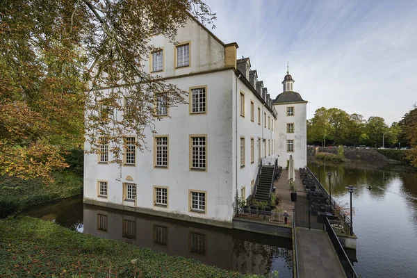 Essen Borbeck Zadní Pohled Vodní Příkop Hradu Borbeck Podzimní Náladě — Stock fotografie