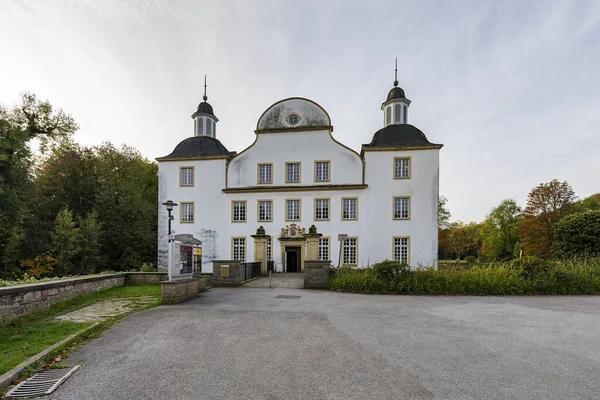 Essen Borbeck Blick Auf Das Wasserschloss Borbeck Herbststimmung Nordrhein Westfalen — Stockfoto