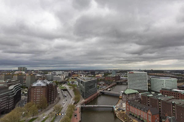 Hamburgo Panorama Com Vista Para Telhado Hamburgo Alemanha 2018 — Fotografia de Stock