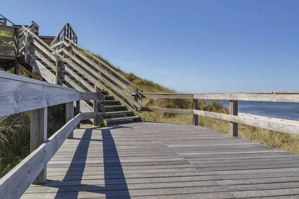Sylt View Wood Staircase Wenningstedt Beach Summertime Schleswig Holstein Germany — стокове фото