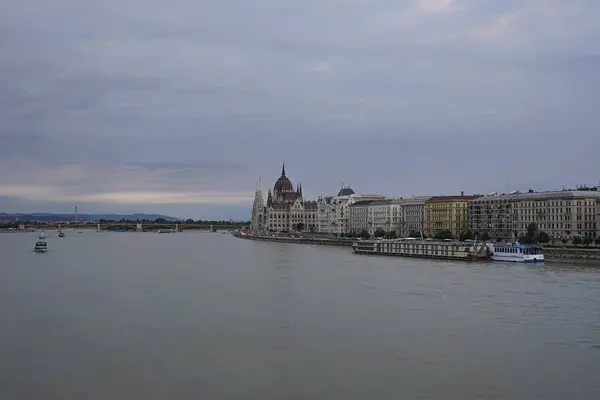 Budapest Panorama Vista Parlamento Húngaro Danubio Hungría Budapest 2014 — Foto de Stock