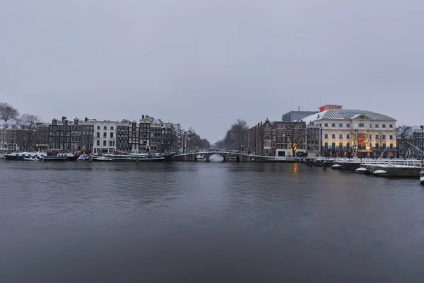 Amsterdam Uitzicht Koninklijk Theater Carre Wintertijd Aan Amstel Nordholland Nederland — Stockfoto