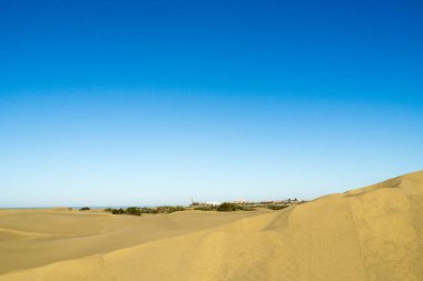 Maspalomas Kum tepelerinden Sahil / İspanya 'ya doğru