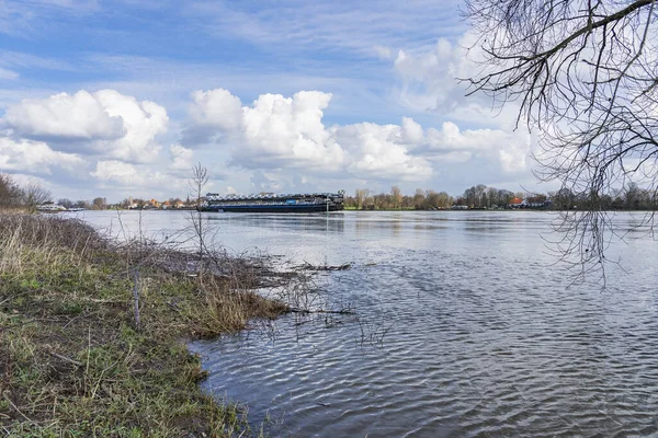 Duesseldorf Άποψη Του Kaiserswerth Τον Ποταμό Ρήνο Κατά Την Παλίρροια — Φωτογραφία Αρχείου