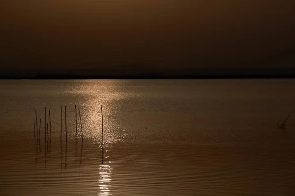 Reflections Sunset Lagoon Sunset Lights — Stock Photo, Image