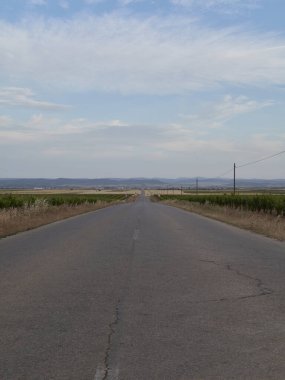 Hasattan önce buğday tarlaları arasındaki yol, doğanın renkleri
