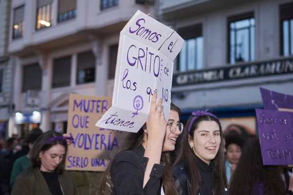 Valencia Espagne Mars 2020 Journée Internationale Femme Puissance Filles — Photo