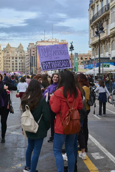 Valencia Spanyolország 2020 Március Nemzetközi Nőnap Lányok Ereje — Stock Fotó