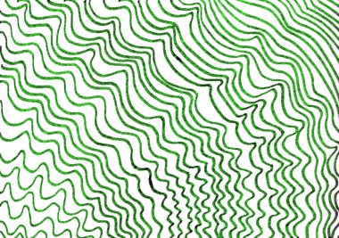 Beyaz arkaplandaki yeşil dalgalı çizgilerden soyut grafik dokusu psikedelik arkaplan