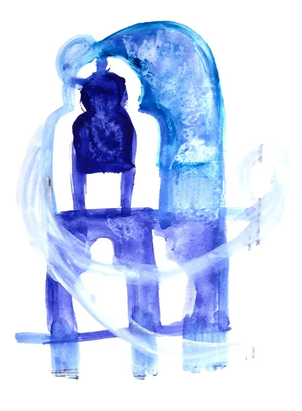 Абстрактная Акварельная Текстура Волнистого Прямолинейного Бирюзово Синего Фона — стоковое фото
