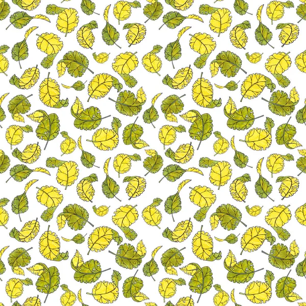 Бесшовный Узор Текстиля Оберточной Бумаги Обои Зеленые Желтые Весенние Осенние — стоковое фото