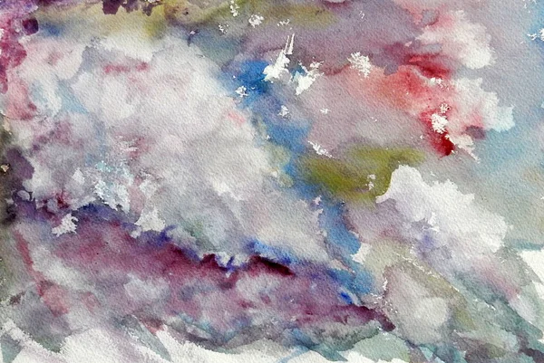 Abstrakt Konsistens Rosa Lila Blå Vit Akvarell Bakgrund — Stockfoto