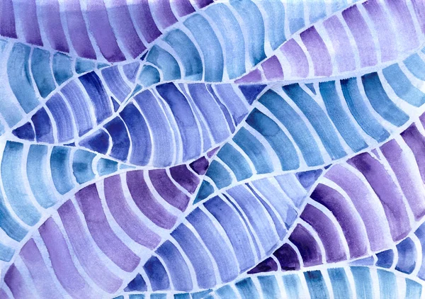 Abstraktes Aquarell Meer Wasser Textur Mehrfarbig Hell Blau Lila Muster — Stockfoto