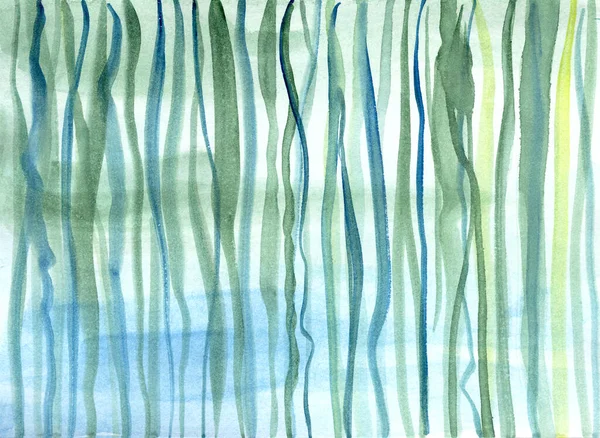 Niebiesko Biała Zielona Zasłona Prysznicowa Akwarela Abstrakcyjny Teksturalny Wzór Tła — Zdjęcie stockowe