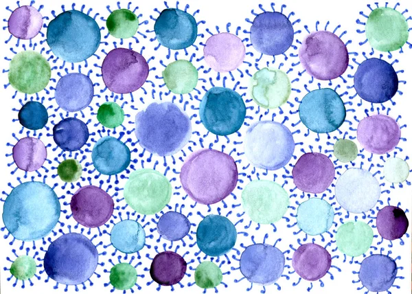 Abstract Aquarel Full Color Grafische Achtergrond Van Beelden Van Coronavirus — Stockfoto