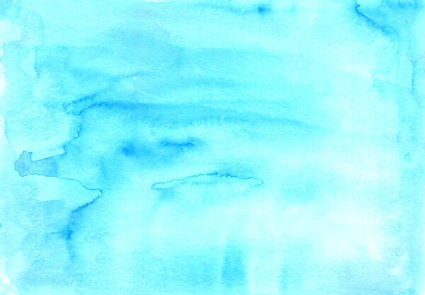 Abstract turquoise light blue watercolor spring summer background