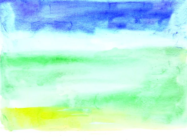 Abstrakt Gul Grön Turkos Blå Akvarell Våren Bakgrund — Stockfoto