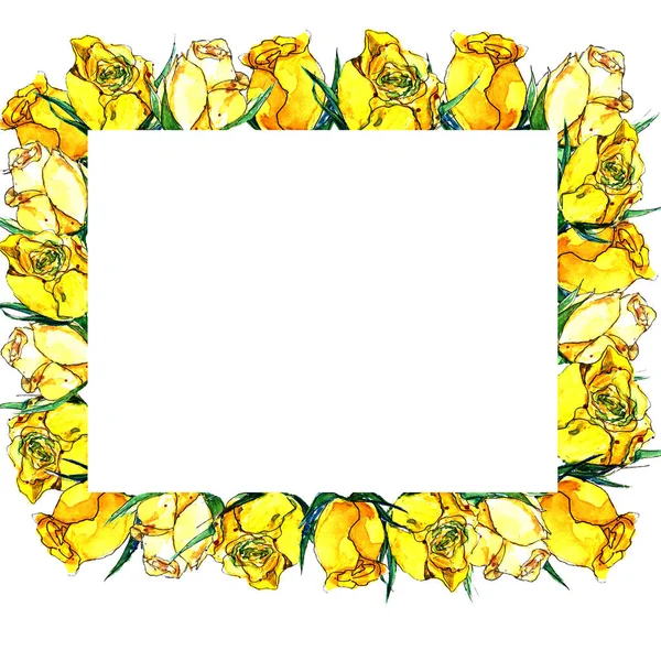 白色背景上白色背景上的水彩花框架 — 图库照片