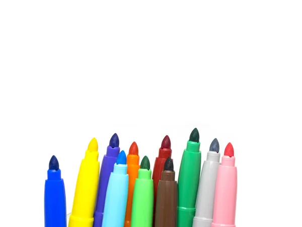 Colore Penna Soft Tip Sfondo Bianco — Foto Stock