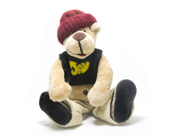 Speelgoed Teddybeer Geïsoleerd Wit — Stockfoto