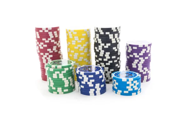 Gambling Chips Isolated White Background — Stock Photo, Image